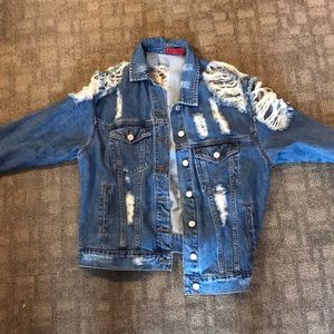 Ripped jean jacket
